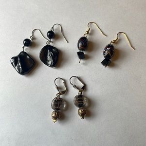 Lot of Three Pairs of Beaded Handmade Earrings